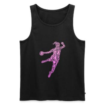 Handball Handballerin Mädchen - Männer Premium Bio Tank Top - Schwarz - Vorne - AI Model Male 178 light (178cm)