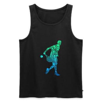 Tennis Tennisspieler Herren Jungen Kinder - Männer Premium Bio Tank Top - Schwarz - Vorne - Michal (187cm)