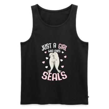 Seal Girls Kids Cadeau - Débardeur bio Premium Homme - noir - Devant - Michal (187cm)
