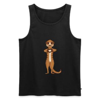Erdmännchen Liebe Kinder Mädchen Damen - Männer Premium Bio Tank Top - Schwarz - Vorne - Michal (187cm)