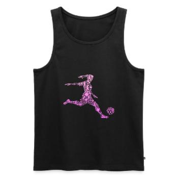 Fußball Mädchen Fußballerin Frauen Damen - Männer Premium Bio Tank Top - Schwarz - Vorne - Michal (187cm)