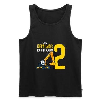 2. Geburtstag Bagger Baggerfahrer 2 Jahre Kinder - Männer Premium Bio Tank Top - Schwarz - Vorne - Michal (187cm)