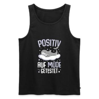 Delfin Positiv Auf Müde Getestet - Männer Premium Bio Tank Top - Schwarz - Vorne - Michal (187cm)