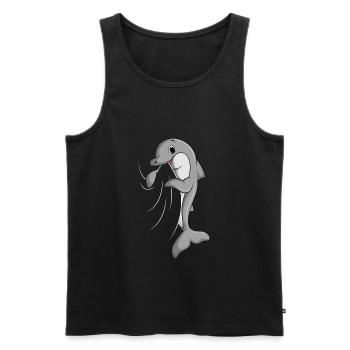Delfine Kinder Mädchen Jungen Delfin - Männer Premium Bio Tank Top - Schwarz - Vorne - Michal (187cm)