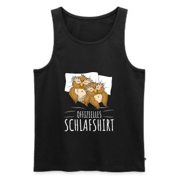 Eulen Offizielles Schlafshirt Eule - Männer Premium Bio Tank Top - Schwarz - Vorne - Michal (187cm)