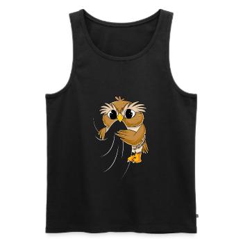 Eulen Liebhaber Kinder Damen Mädchen Eule - Männer Premium Bio Tank Top - Schwarz - Vorne - AI Model Male 178 light (178cm)
