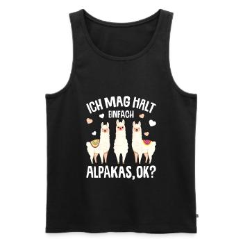 Ich mag halt Alpakas Kinder Damen Alpaka Lama - Männer Premium Bio Tank Top - Schwarz - Vorne - AI Model Male 178 light (178cm)