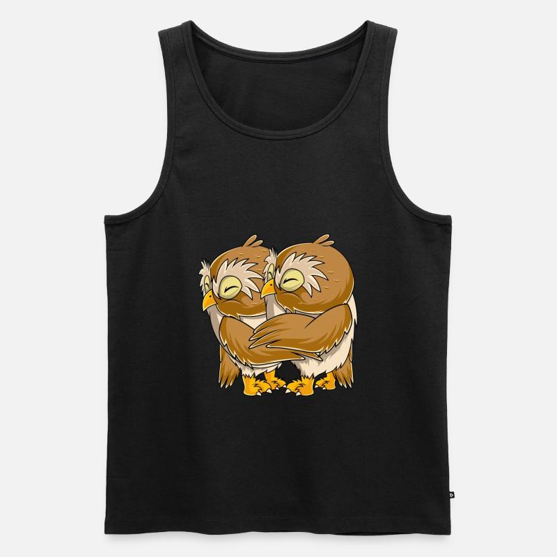 Eulen Kinder Damen Mädchen Eule - Männer Premium Bio Tank Top - Schwarz