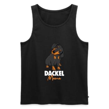 Dackel Mama Dachshund Hunde Damen - Männer Premium Bio Tank Top - Schwarz - Vorne - Michal (187cm)