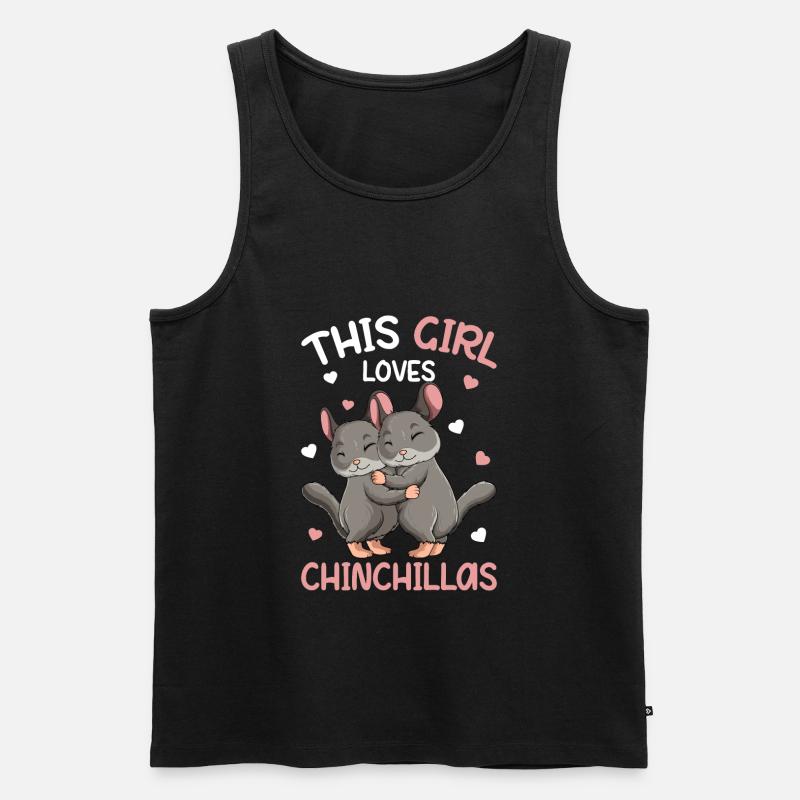 Chinchilla Mädchen - Männer Premium Bio Tank Top - Schwarz