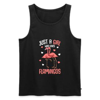 Flamingo Mädchen Kinder - Männer Premium Bio Tank Top - Schwarz - Vorne - Michal (187cm)