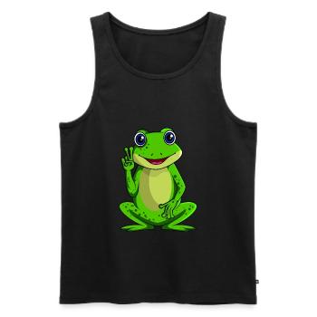 Frog Lovers Frogs Kids Girls Ladies - Men's Premium Organic Tank Top - black - Front - AI Model Male 178 light (178cm)