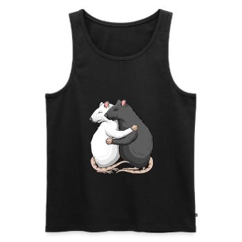 Rats Rats domestiques Rat Enfants Filles Dames - Débardeur bio Premium Homme - noir - Devant - Michal (187cm)