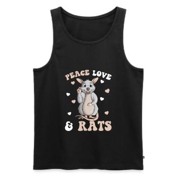 Rats Peace Love Rats Domestic Rats Rat Children - Men's Premium Organic Tank Top - black - Front - AI Model Male 178 light (178cm)