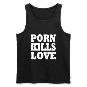 Porn kills love - Men's Premium Organic Tank Top - black - Front - AI Model Male 178 light (178cm)