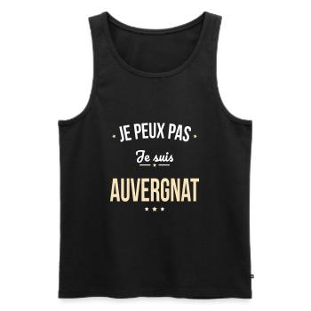 Je peux pas je suis Auvergnat - Débardeur bio Premium Homme - noir - Devant - Michal (187cm)