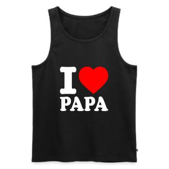 I love papa - Débardeur bio Premium Homme - noir - Devant - Michal (187cm)