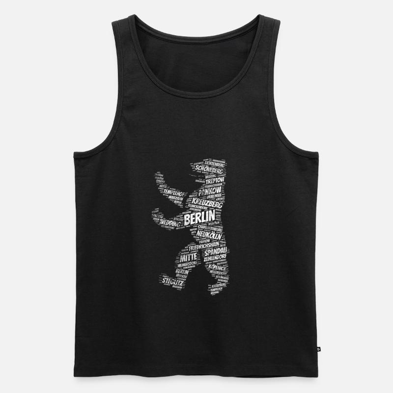 Berliner Bär - Männer Premium Bio Tank Top - Schwarz