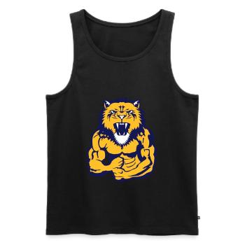 lion corps bodybuilding musculation - Débardeur bio Premium Homme - noir - Devant - AI Model Male 178 light (178cm)