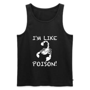 Je suis comme un poison | Scorpion, signe du zodiaque - Débardeur bio Premium Homme - noir - Devant - AI Model Male 178 light (178cm)