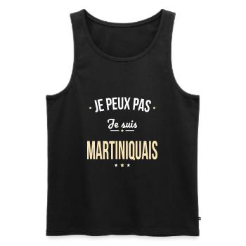 Je peux pas je suis Martiniquais - Débardeur bio Premium Homme - noir - Devant - Michal (187cm)