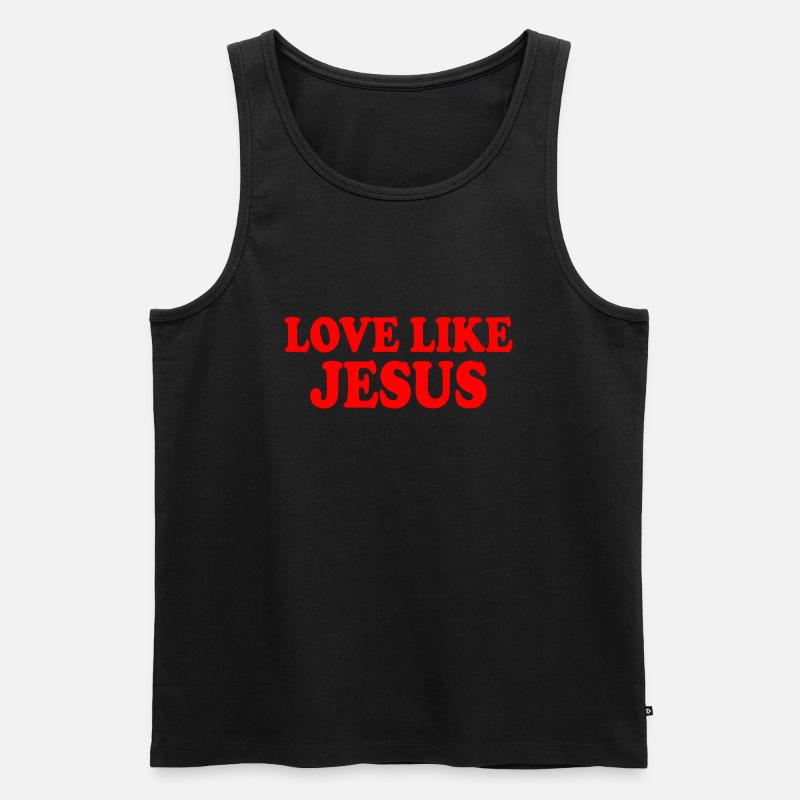 Love like jesus - Männer Premium Bio Tank Top - Schwarz