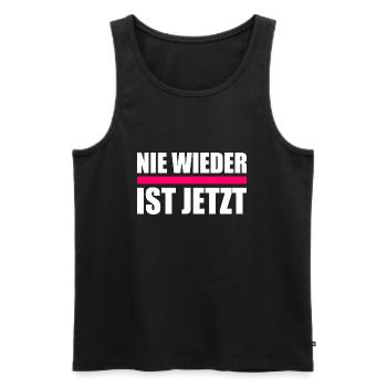 Nie wieder ist jetzt - Männer Premium Bio Tank Top - Schwarz - Vorne - Michal (187cm)