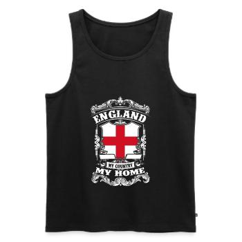 England - My country - My home - Men's Premium Organic Tank Top - black - Front - AI Model Male 178 light (178cm)