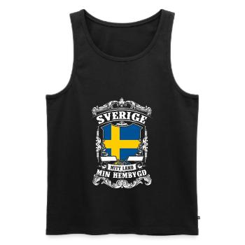 Sverige - Sweden - Schweden - Débardeur bio Premium Homme - noir - Devant - AI Model Male 178 light (178cm)