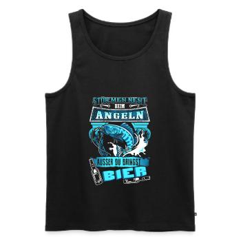 Not interrupting me fishing - beer - en - Men's Premium Organic Tank Top - black - Front - Michal (187cm)