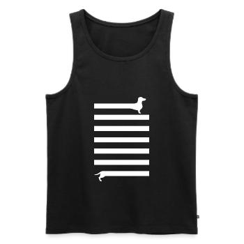 Dackel - Männer Premium Bio Tank Top - Schwarz - Vorne - Michal (187cm)