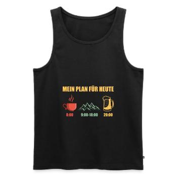 Mein Plan Heute Kaffee Berge Bier - Männer Premium Bio Tank Top - Schwarz - Vorne - Michal (187cm)
