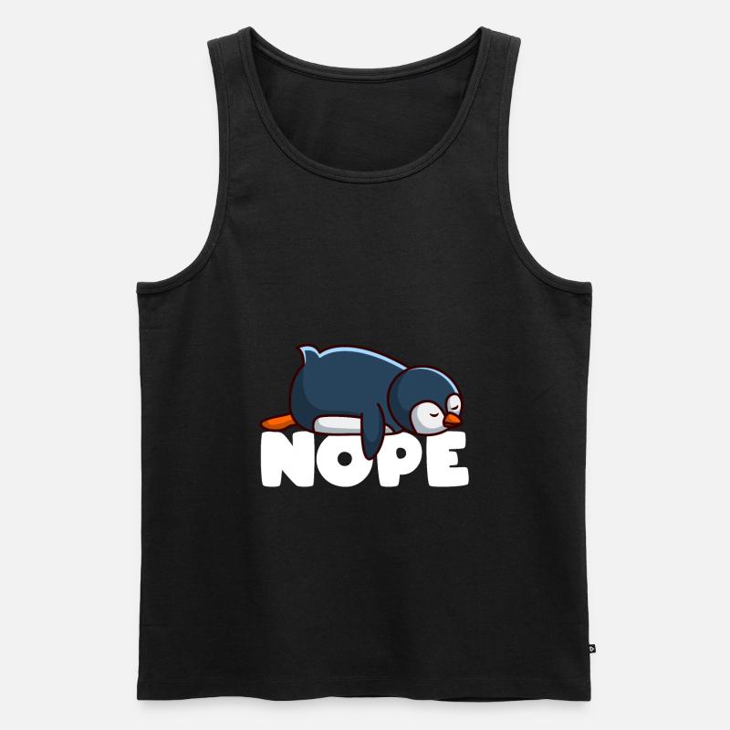 Pinguin Nope - Männer Premium Bio Tank Top - Schwarz