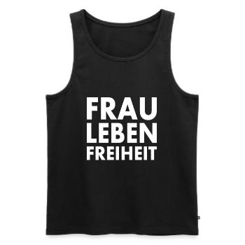 Frau leben freiheit iran - Männer Premium Bio Tank Top - Schwarz - Vorne - Michal (187cm)