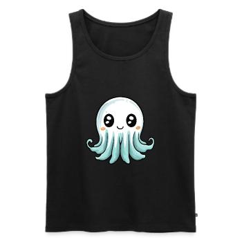 Méduse Halloween Bande dessinée Fantôme - Débardeur bio Premium Homme - noir - Devant - Michal (187cm)
