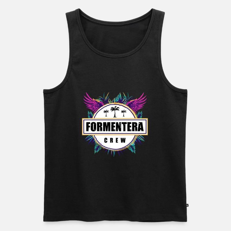 Formentera Crew Tropisch - Männer Premium Bio Tank Top - Schwarz