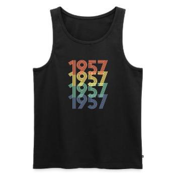 Cool Retro 1957, 65 Years Old, 65th Birthday Gift - Men's Premium Organic Tank Top - black - Front - Michal (187cm)