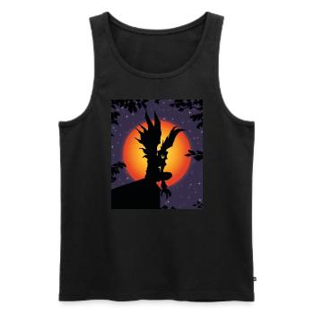 Scary Death Monster Creepy Moon Halloween Costume - Men's Premium Organic Tank Top - black - Front - AI Model Male 178 light (178cm)