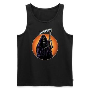 Horreur Mort Faux Scary Squelette Cadeau d’Halloween - Débardeur bio Premium Homme - noir - Devant - AI Model Male 178 light (178cm)