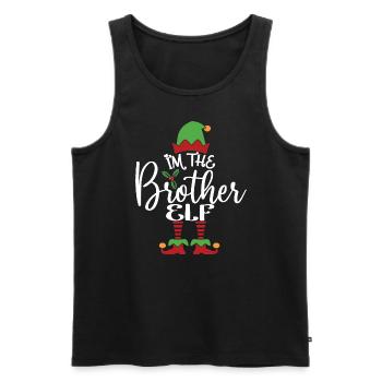 Bruder Elf süßes lustiges passendes Weihnachtskostüm - Männer Premium Bio Tank Top - Schwarz - Vorne - Michal (187cm)
