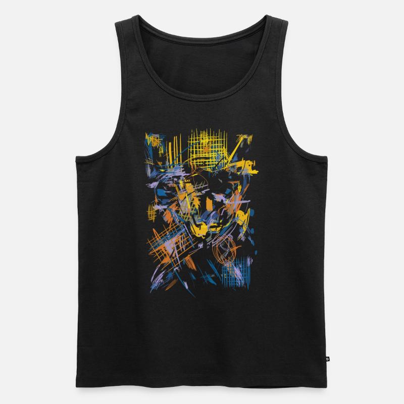 Muster abstrakt - Männer Premium Bio Tank Top - Schwarz