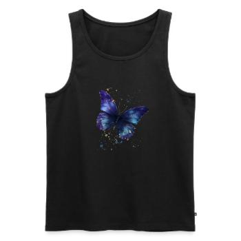 Butterfly flies in the rain and poles dust - Men's Premium Organic Tank Top - black - Front - AI Model Male 178 light (178cm)