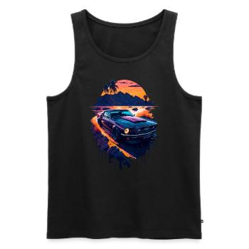 Klassischer Sportwagen - Männer Premium Bio Tank Top - Schwarz - Vorne - AI Model Male 178 light (178cm)