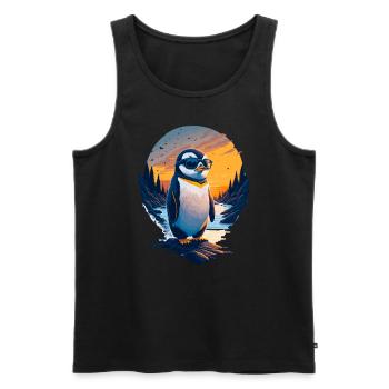 Pingouin mignon - Débardeur bio Premium Homme - noir - Devant - AI Model Male 178 light (178cm)