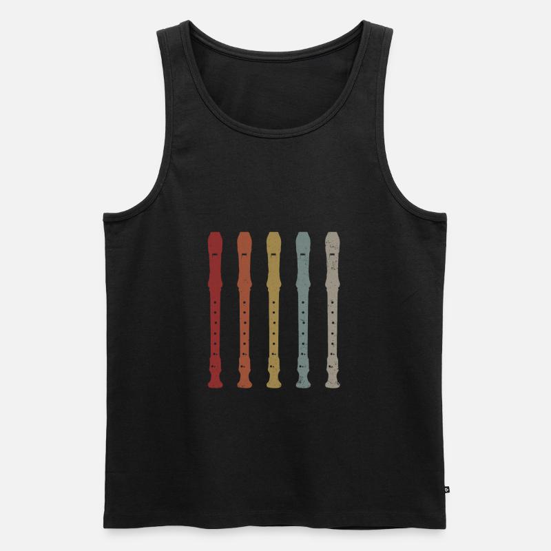 Blockflöte Flöte - Männer Premium Bio Tank Top - Schwarz