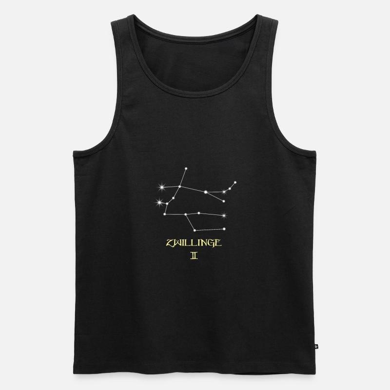 Zwilling Sternzeichen - Männer Premium Bio Tank Top - Schwarz