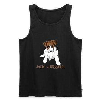 Kleiner Jack Russell Welpe - Männer Premium Bio Tank Top - Schwarz - Vorne - Michal (187cm)