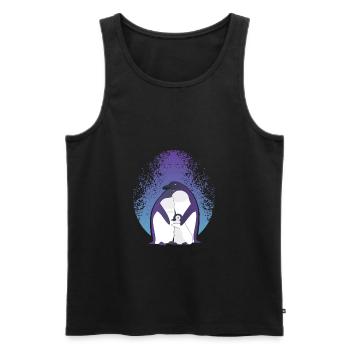 Pinguin Familie - Männer Premium Bio Tank Top - Schwarz - Vorne - Michal (187cm)