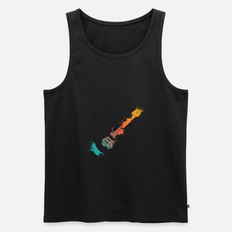 E-Gitarre Splash - Männer Premium Bio Tank Top - Schwarz