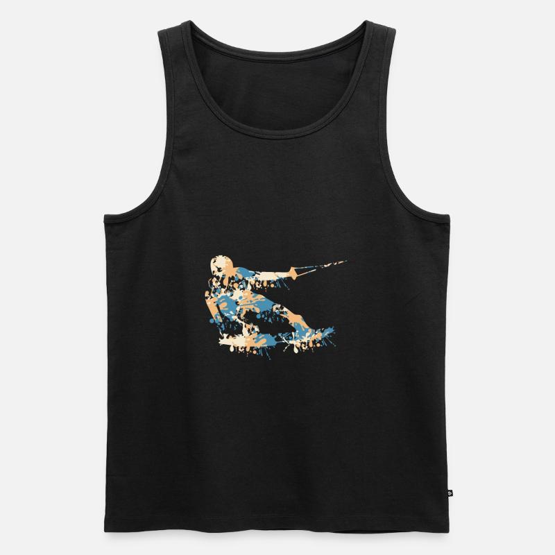 Wakeboard Splash - Männer Premium Bio Tank Top - Schwarz